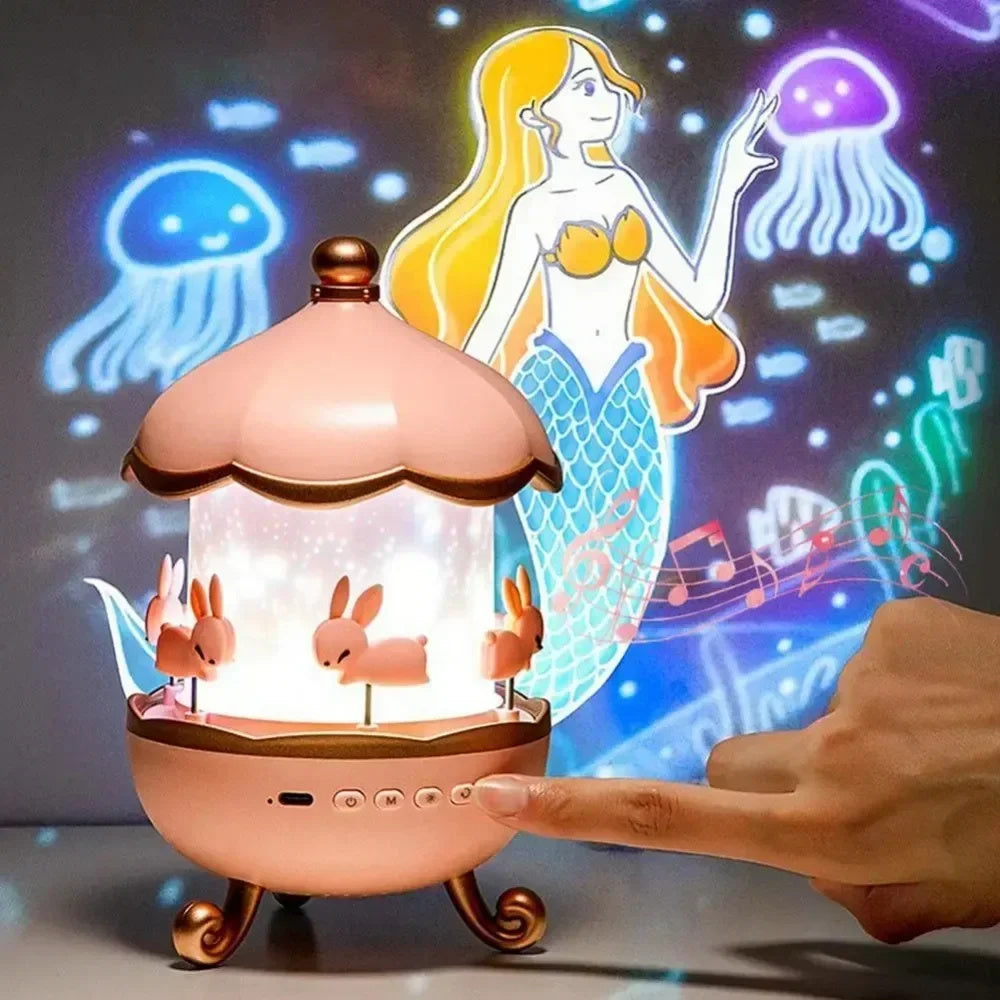 Kids Night Light Projector Nursery Children Room Space Rotation Led Night Lamp 12 Films