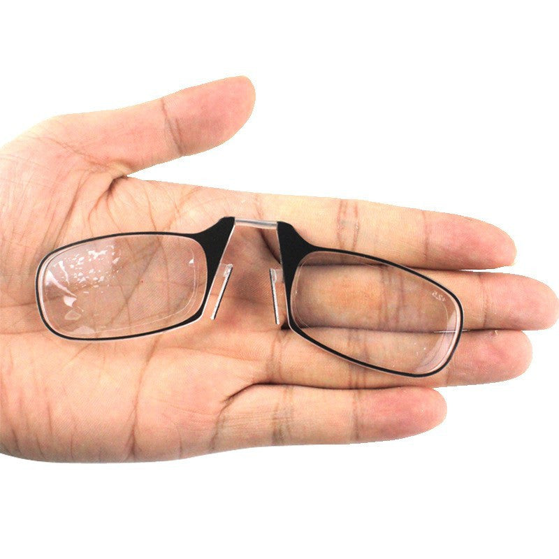 Folding Women's Men's Rimless Nose Clip Reading Glasses Mini Eyewear
