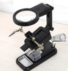 New desktop multi-function Soldering iron Stand magnifying glass with auxiliary clip drawer