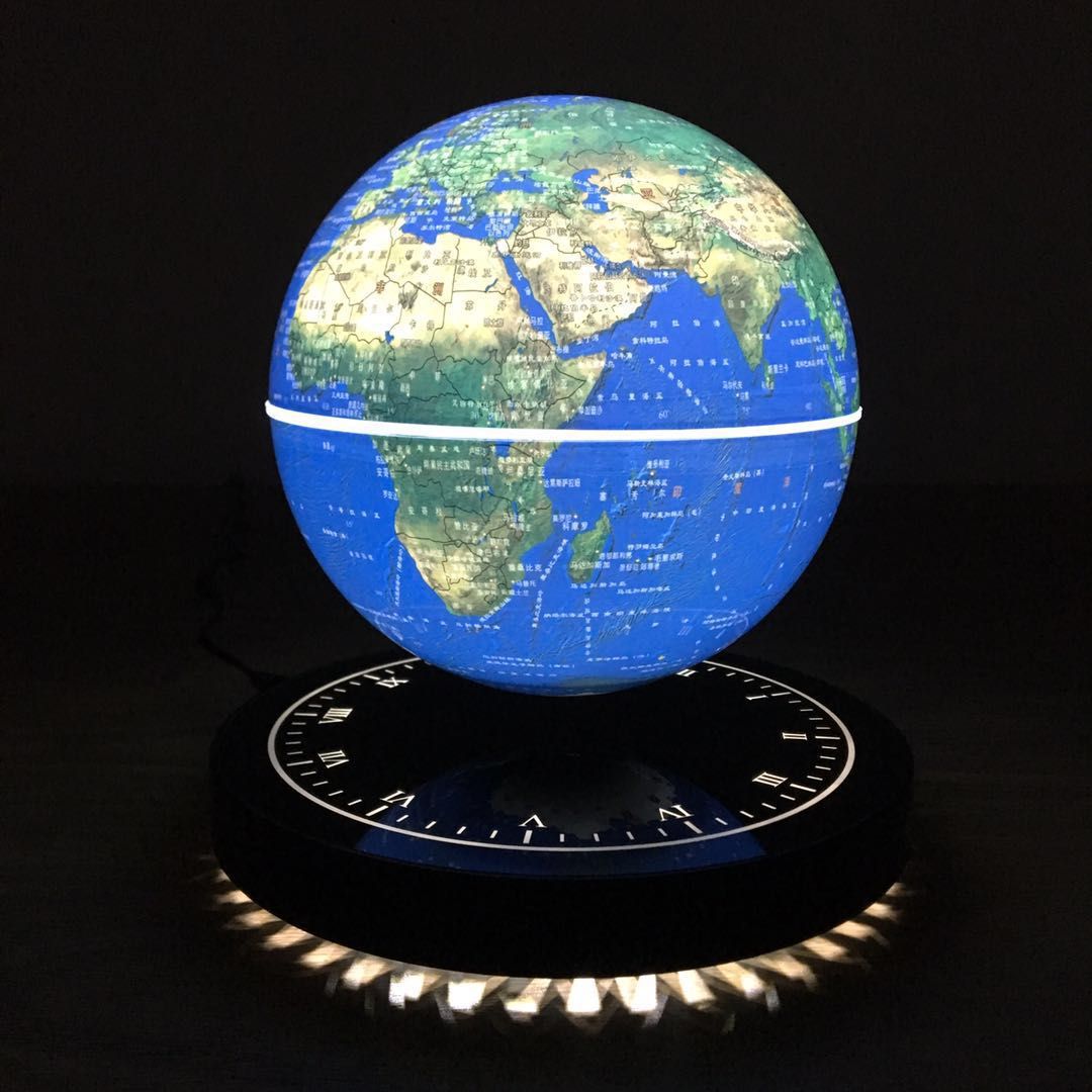 Magnetic Levitation Globe luminous Clock Base Earth Floating Rotating Globe Light