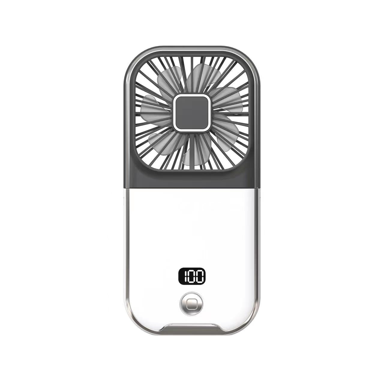 3 in 1 Folding Portable Neck Fan Digital Display Mini Fan with Power Bank & Cellphone Stand