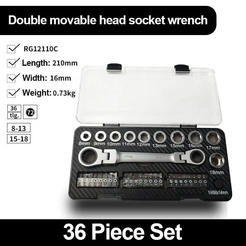 Two Way Ratchet Wrench Set Sleeve Screwdriver Set Multi-function Tools