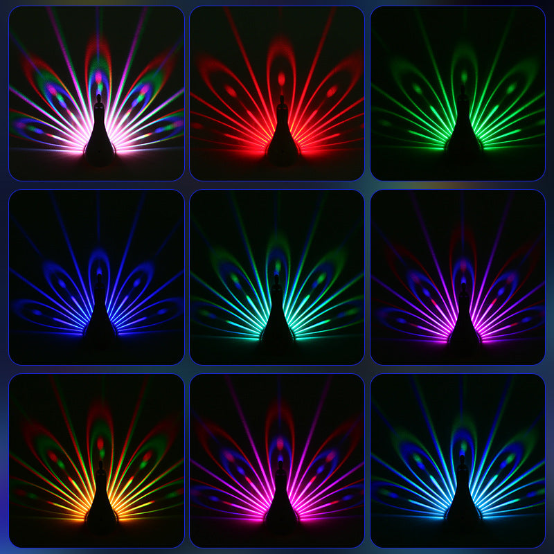 Peacocks Wall Lamp Colorful Ambient Lighting Modern Creative Atmosphere