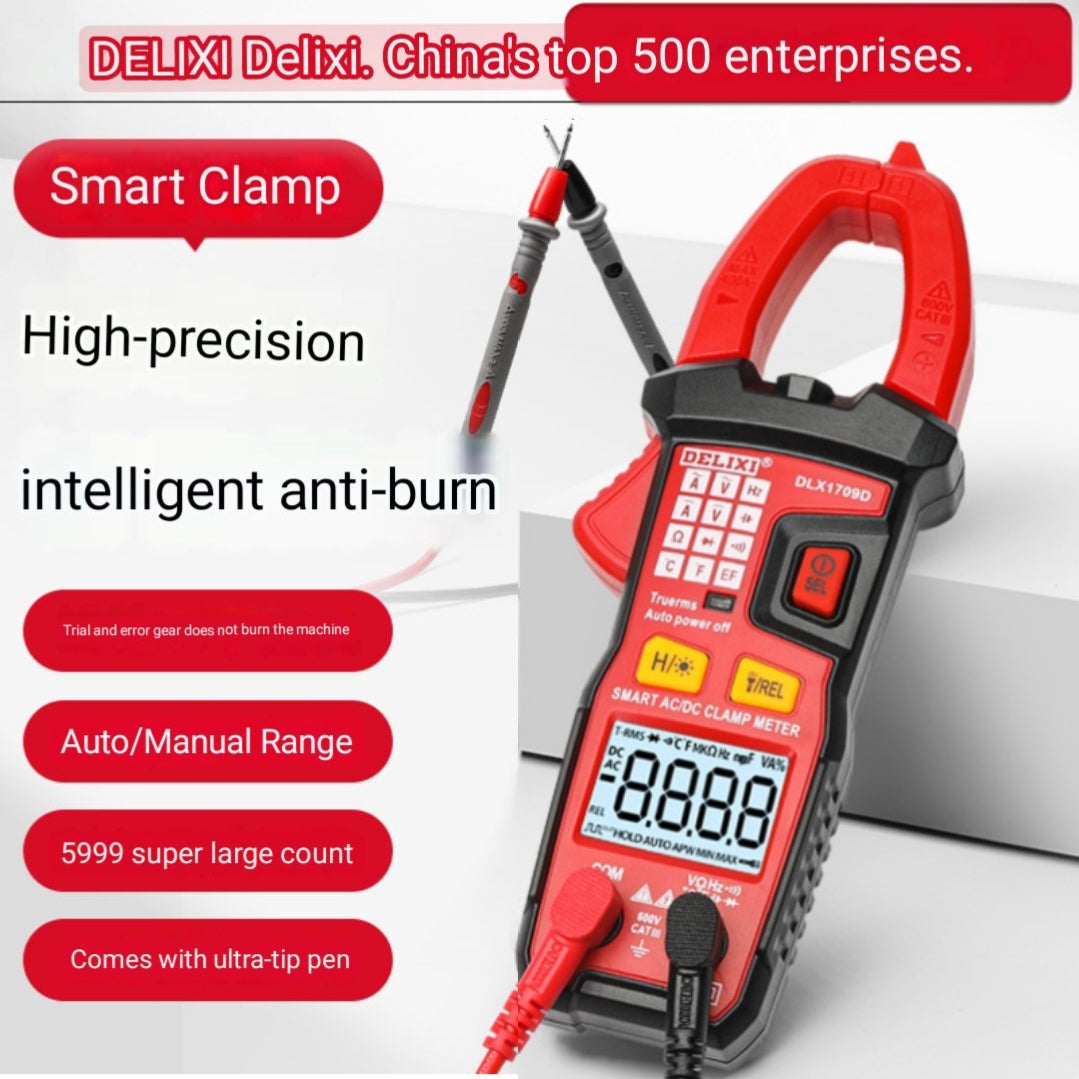 Delixi Smart Digital Clamp Meter Multimeter Resistance AC DC Voltage Smart Digital Ammeter
