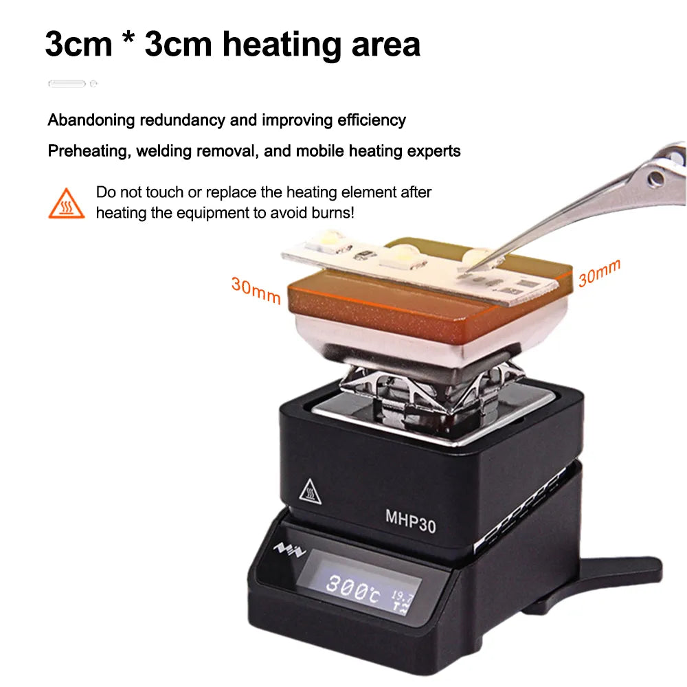 MHP30 Hot Plate SMD Preheater Rework Station Temperature adjustable PCB Board Soldering Desoldering Heating Plate Tool