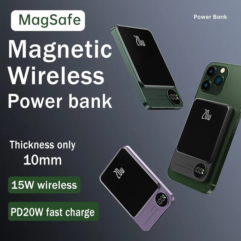 Macsafe Magnetic Wireless Power Bank For Iphone 12 13 14 External Auxiliary Battery Charger