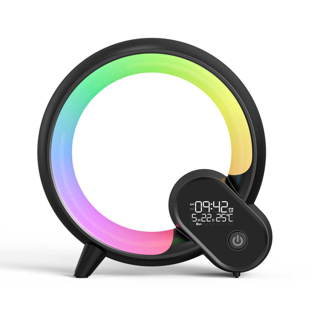 Creative Q Colorful Atmosphere Light Digital Display Alarm Clock Bluetooth Audio Intelligent Wake-up
