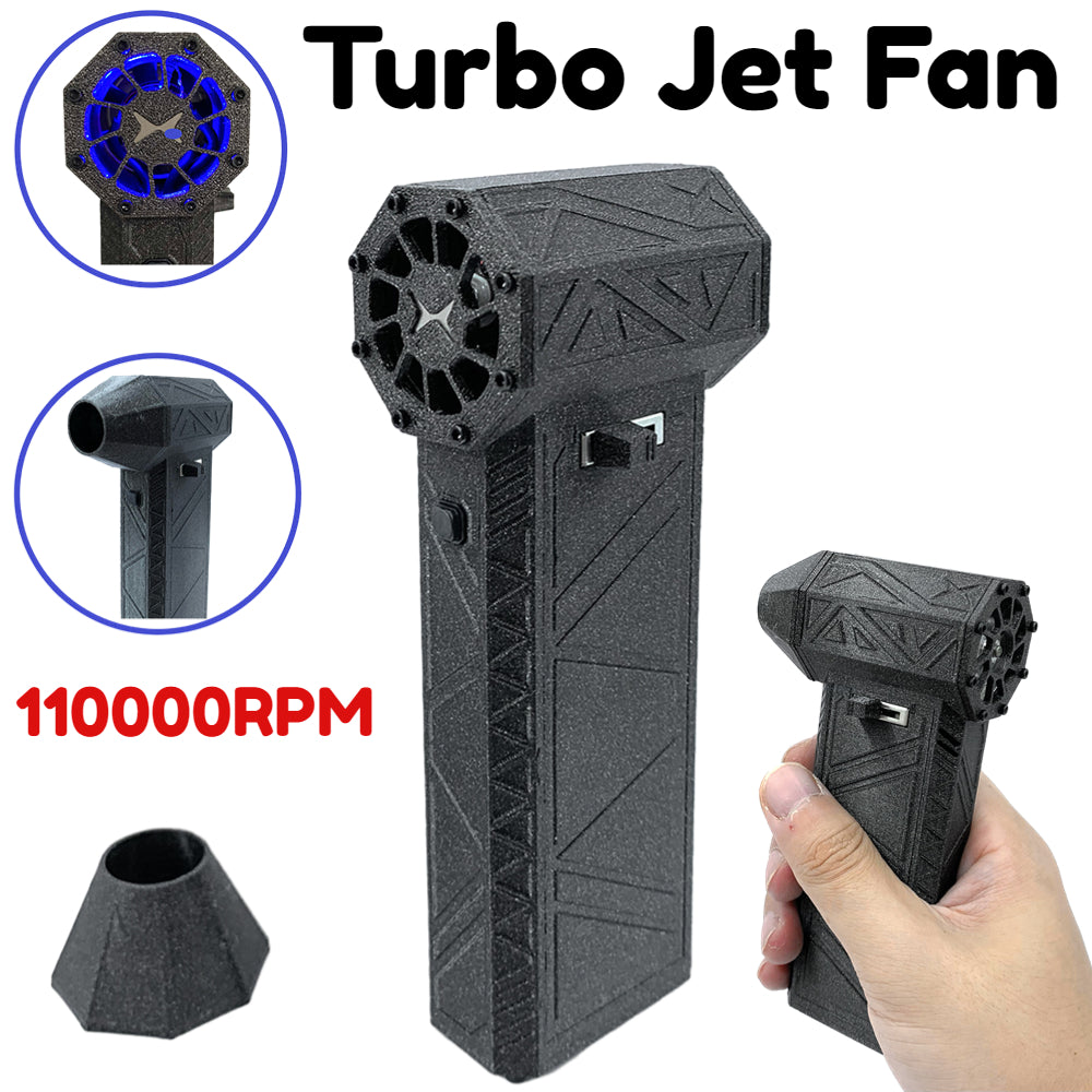 Mini Turbo Jet Fan Air Blower 110000RPM Turbo Violent Fan 45M/S 3000mah Wireless Turbo Fan Brushless Motor for Cleaning & BBQ