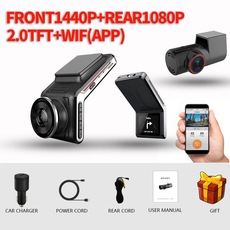 4K Car Dash Cam Front & Rear WiFi Car Camera Auto Night Vision Parking Monitor