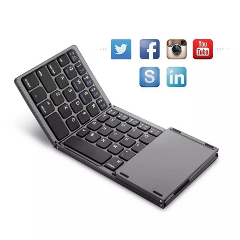 Folding Mini Bluetooth Keyboard for Tablet Phone Computer Wireless Foldable Multi-Function