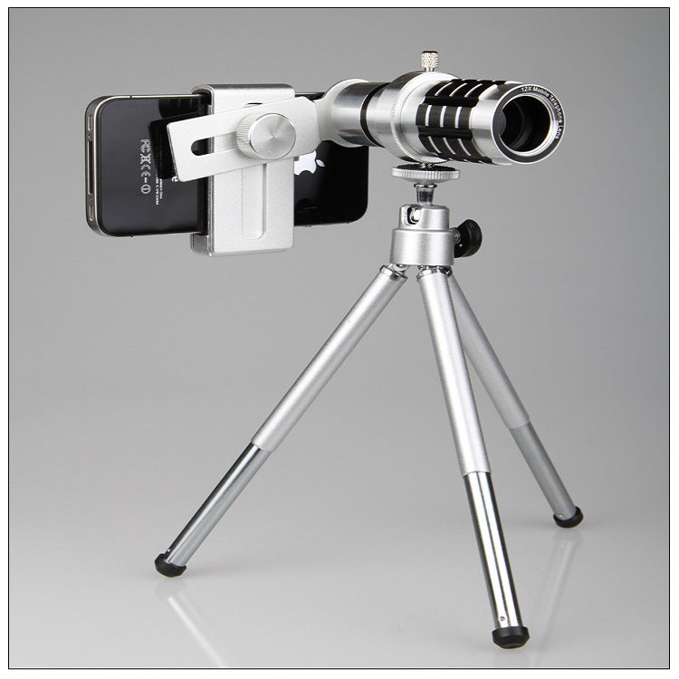 12X mobile telescope general 12 times long focal camera lens with three foot travel universal omnipotent