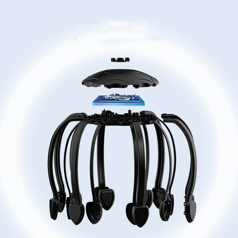 Smart Electric Octopus Head Massager Multi-contact Dot Matrix Vibration Stress Relief