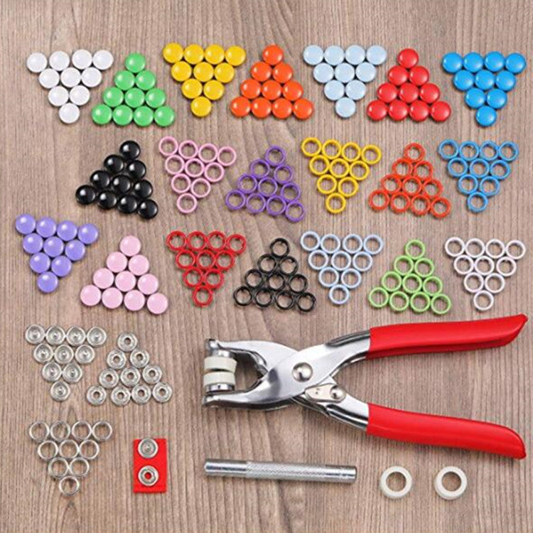 9.5MM Hollow Colors Prong Ring Press Studs Snap Clip Pliers Prong Button