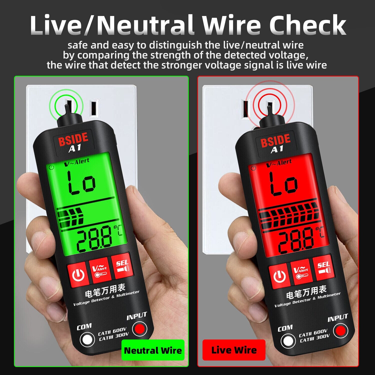 A1 Fully Automatic Intelligent Pocket Digital Multimeter Non-Contact electric Detector