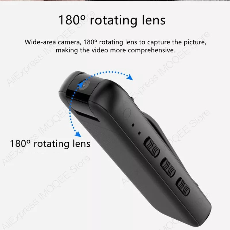 High Definition Portable Recording Sports Camera180 Degree Rotating Recorder Back Clip